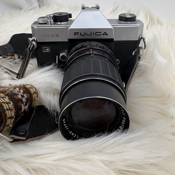 Fujica ST-801 35mm SLR Film Camera Black Silver‎ with Fujinon 55mm